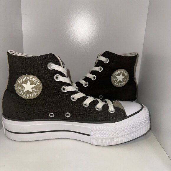 Converse Chuck Taylor All Star Lift Platform CUSTOM MADE OLIVE GREEN (Women's 6) - Picture 1 of 6